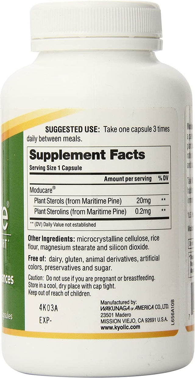 Moducare Daily Immune Support, Plant Sterol Dietary Supplement, 180 Vegetarian Capsules