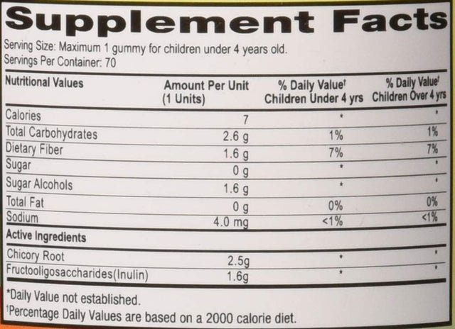 Children Sugar Free Fiber, 70 Count