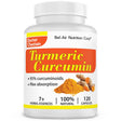 Bel-Air Turmeric Curcumin 1000Mg, 95% Curcuminoids with Black Pepper and Herbal Extracts (120 Capsules) for Best Absorption