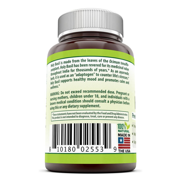 Herbal Secrets Holy Basil 500 Mg 120 Veggie Capsules (Non-Gmo)- Promotes Calm & Wellness, Supports Healthy Adrenals, Helps Provide Healthy Mood Support