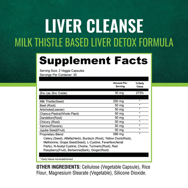 Liver Cleanse and Detox for Supporting for the Liver - Herbal Detoxification for Maintaining Proper Liver Function and Supports the Cleansing Process - 60 Capsules