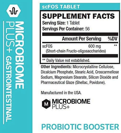 Microbiome plus Prebiotics: Scfos Prebiotic Fiber for Enhanced Probiotic Benefits, Gentle on the Gut, Allergy-Friendly, and Gluten-Free for Both Men and Women 1 Month Supply