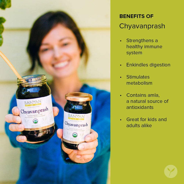 Banyan Botanicals Organic Chyavanprash (Chyawanprash) – Ayurvedic Herbal Jam with Amla & Ashwagandha – for the Immune System & Whole-Body Rejuvenation – 17.6Oz – Non GMO Sustainably Sourced Vegetarian