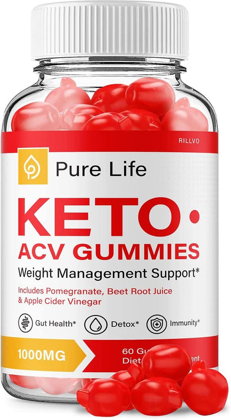 Pure Life Keto ACV Gummies - Advanced Formula Pure Life Keto Apple Cider Vinegar Gummies 1000Mg 60 Gummies