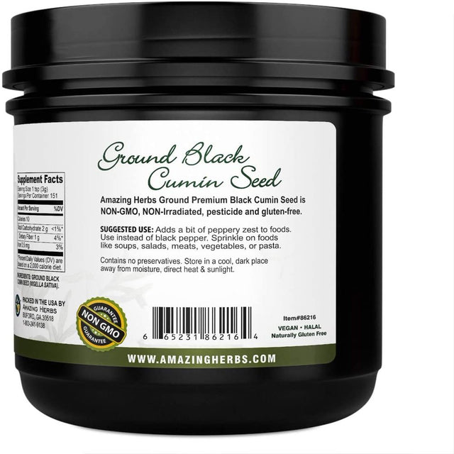 Amazing Herbs Black Seed Ground Seed, 16 Ounce (2 Pack)