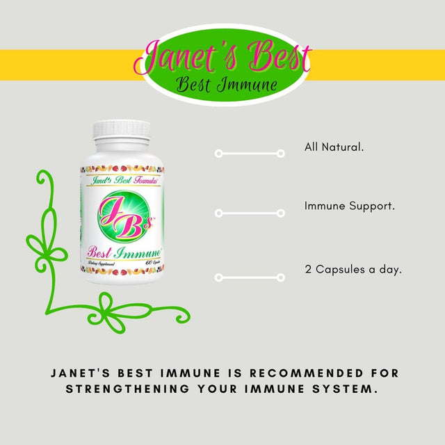 Janet'S Best Formulas, Best Immune Immune System Support - Dietary Supplement, Balanced Daily Immunity Boost Support with Vitamins & Minerals for Men and Women - 60 Capsules 30 Day Supply