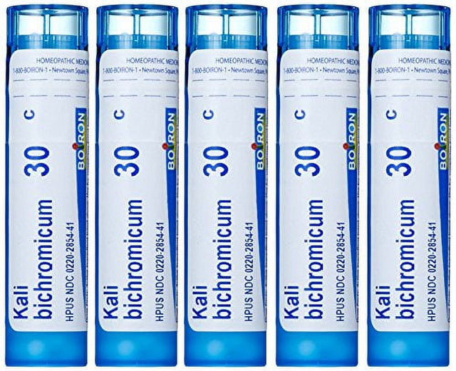 Boiron Kali Bichromicum 30C (Pack of 5), Homeopathic Medicine for Colds