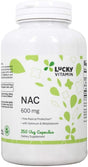 Luckyvitamin - NAC N-Acetyl Cysteine 600 Mg. - 250 Veg Capsules