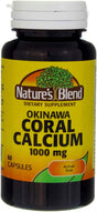 Nature'S Blend Coral Calcium Okinawa 1000 Mg with Vitamin D3 200 IU | Calcium Supplement | Bone Strength Calcium and Magnesium | Gluten Free | Organic Calcium Supplement for Women | Pills for Bones