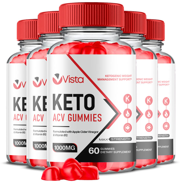 (5 Pack) Vista Keto ACV Gummies - Apple Cider Vinegar Supplement for Weight Loss - Energy & Focus Boosting Dietary Supplements for Weight Management & Metabolism - Fat Burn - 300 Gummies