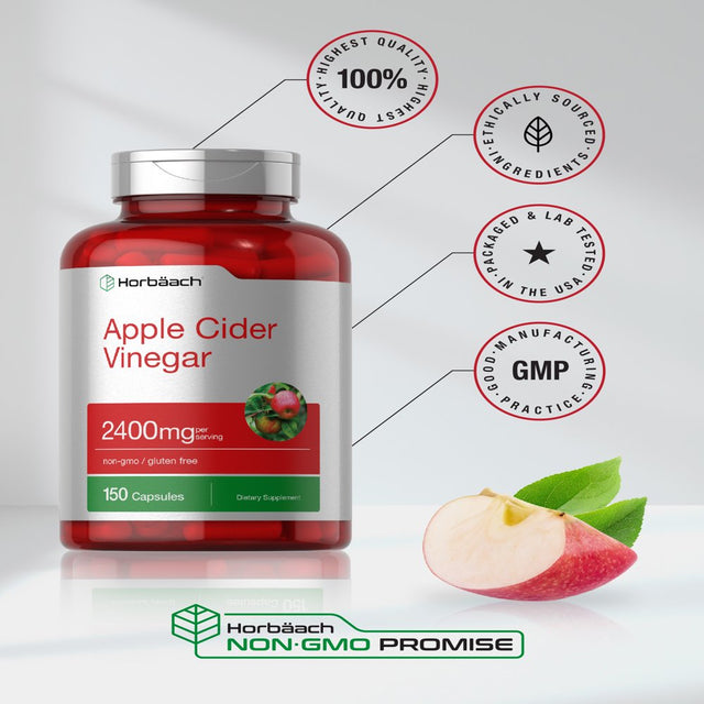 Apple Cider Vinegar Capsules | 2400Mg | 150 Capsule | Non-Gmo, Gluten Free Supplement | by Horbaach