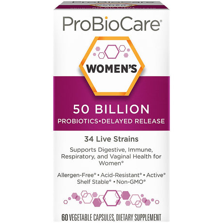 Probiotic for Women - 50 Billion Cfus - Supports Digestive & Vaginal Health (60 Vegetable Capsules)