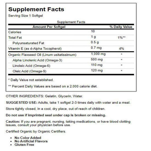 Nature Made Flaxseed Oil 1000 Mg Softgels, Dietary Supplement, 100 Count