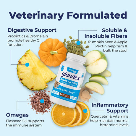 Glandex Dog Digestive & Fiber Supplement for Anal Glands with Pumpkin, Digestive Enzymes & Probiotics - Boot the Scoot 4.0 Oz Pork Liver by Vetnique