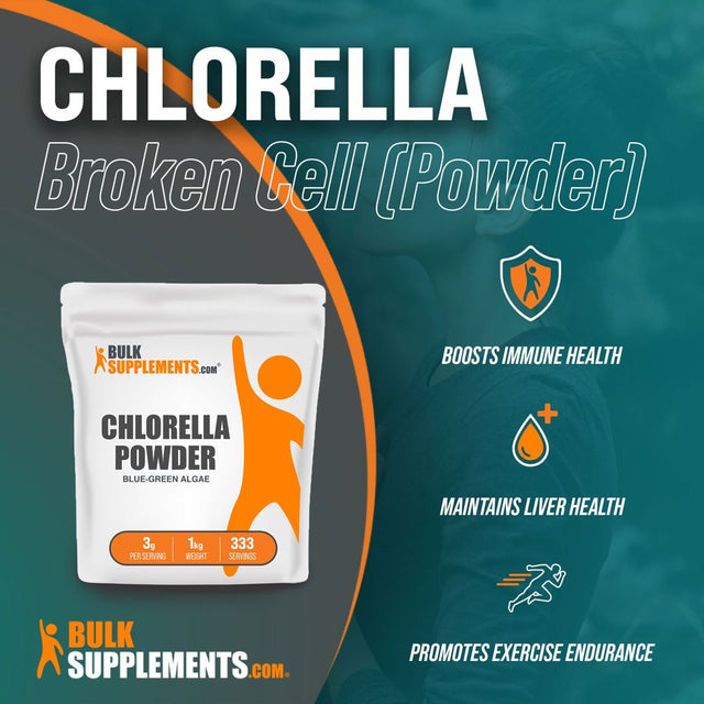 Bulksupplements.Com Chlorella Powder, 3G - Brain, Immune, & Liver Support (1KG - 333 Servings)