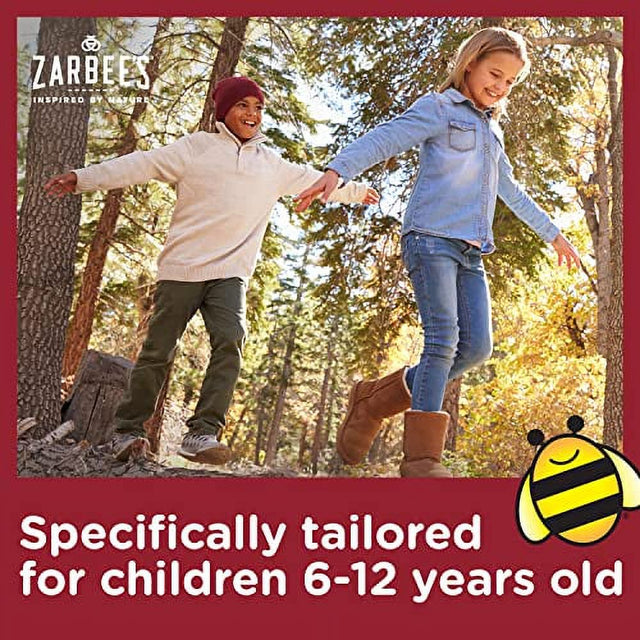 Zarbee'S Kids All-In-One Daytime Cough for Children 6-12 with Dark Honey, Turmeric, B-Vitamins & Zinc, 1 Pediatrician Recommended, Drug & Alcohol-Free, Grape Flavor, 4FL Oz