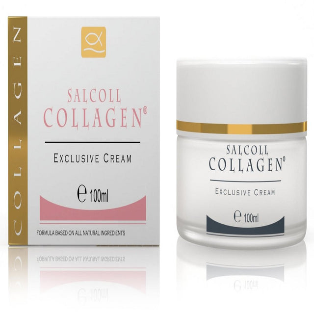 Salcoll Collagen, Collagen 100% Natural Anti-Aging Face Cream with Marine Collagen - 100 Ml