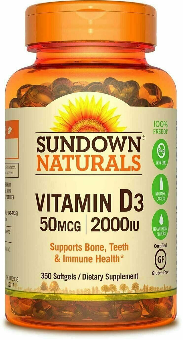 Sundown Naturals Vitamin D3, 2000 Iu 350 Softgels