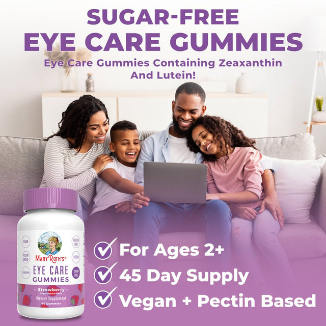 Maryruth Organics | Eye Care Gummies | Eye Vitamins | Strawberry Flavor | Vegan, Non-Gmo, Sugar Free | 90 Count