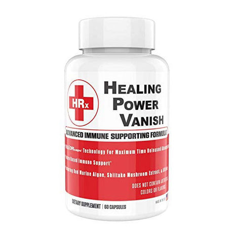 Healing Power Vanish HPV Support Supplements Supports Healthy Immune Response 1450Mg - Pure Shiitake Mushroom Extract & Red Marine Algae Supplements - Immune System Booster - 60 Capsules