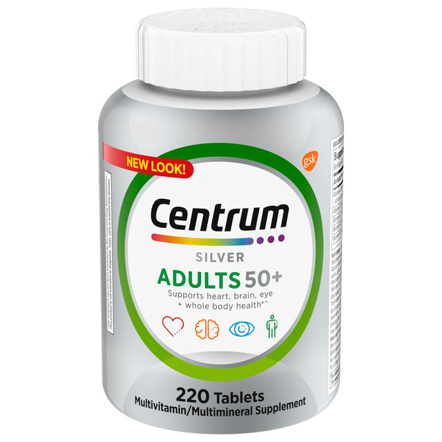 Centrum Silver Adults 50 plus Vitamins, Multivitamin Supplement, 220 Count