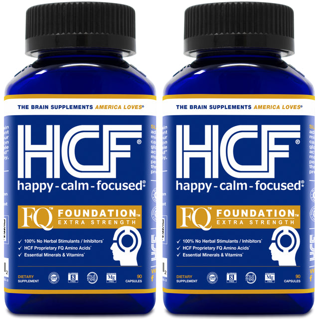 HCF Mind Boosting Supplement with Amino Acids, Vitamins & Minerals for Improved Attention, Focus, Concentration, and Cognitive Performance. (2-Pack)