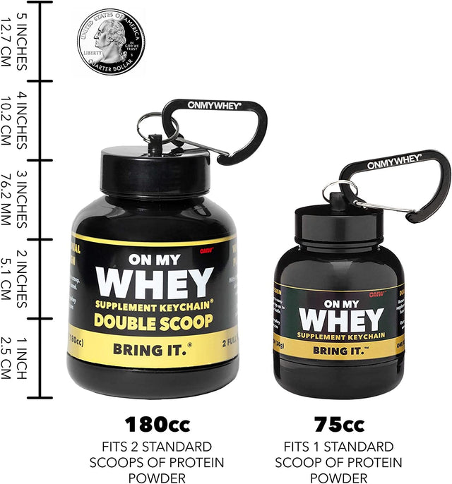 Single Scoop (75Cc) + Double Scoop (180Cc) Combo Pack Protein Powder and Supplement Funnel Keychain