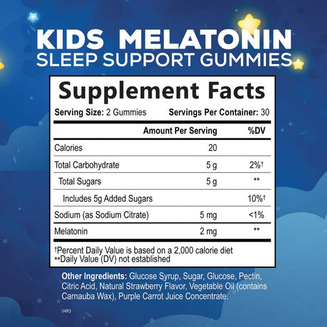 Nature'S Choice Kids Melatonin 1Mg Gummy, 100% Drug-Free & Effective Sleep Supplement Gummies for Children Ages 3 and Up, Chewable Supplement for Restful Sleep, Natural Berry-Flavored - 60 Gummies