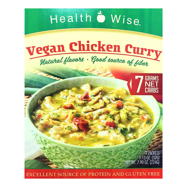 Healthwise Encore Entrees - High Protein Diet Dinner -Vegan Chicken Curry - 15G Protein - Low Calorie 120 Calories - LOW Sugar 4 Grams - Low Fat 1 Grams- 7/Box (1.13 OZ Net Weight 7.90 OZ)