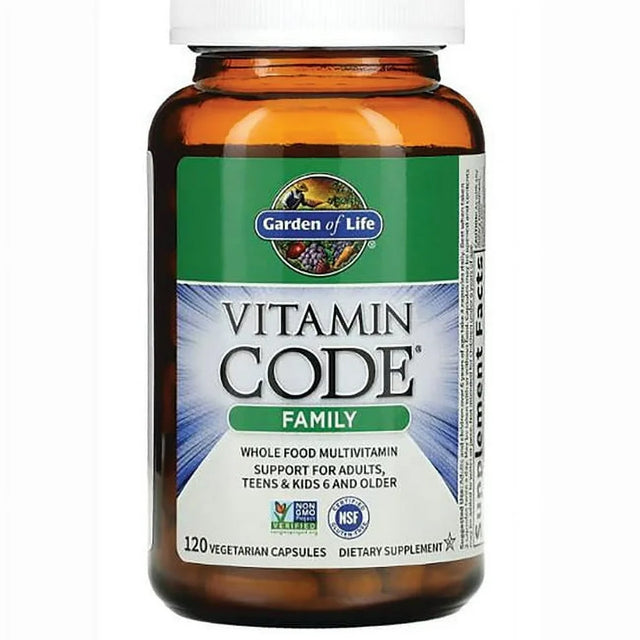 Garden of Life Vitamin Code, Family, Whole Food Multivitamin, 120 Vegetarian Capsules