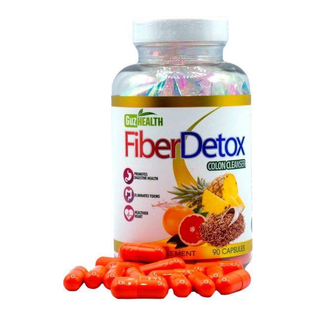 Colon Cleanser Fiber Detox Eliminate Toxins, Constipation Relief, Improve Digestion 90 Capsules - 30 Day Supply