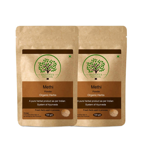 Methi Powder 100 Gram - Indian Pure Natural Essential Organic Herbal Supplement Powder - Pack of 2