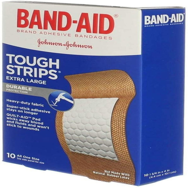 Band-Aid Water Block Tough-Strip Waterproof Elastic Bandage XL, 10Ct 5-Pack