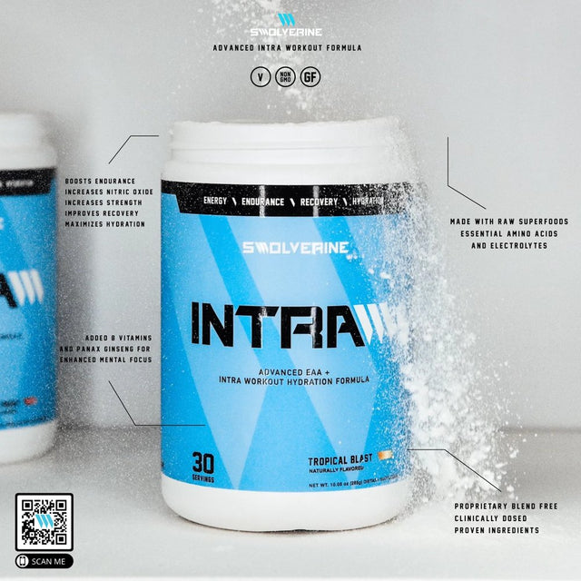 INTRA - Advanced Essential Amino Acid (EAA) and Hydration Formula, with Added Superfoods - Cherry Frost - 30 Servings