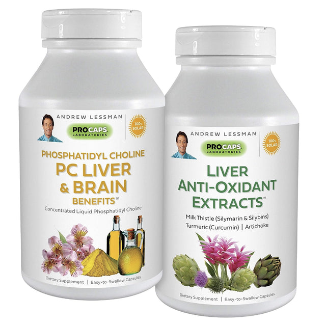 Andrew Lessman PC Liver & Brain Benefits + Liver Anti-Oxidant Extracts Kit: 90 Capsules(60Sg+30Cp)