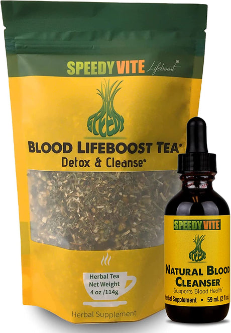 Natural Blood Cleanser Organic Supplement Speedyvite® (Set: Tea & Liquid Drop Combo)