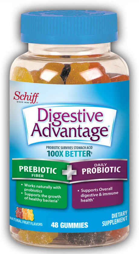 Digestive Advantage Prebiotic Fiber plus Probiotic Gummies 48 Ea (Pack of 4)