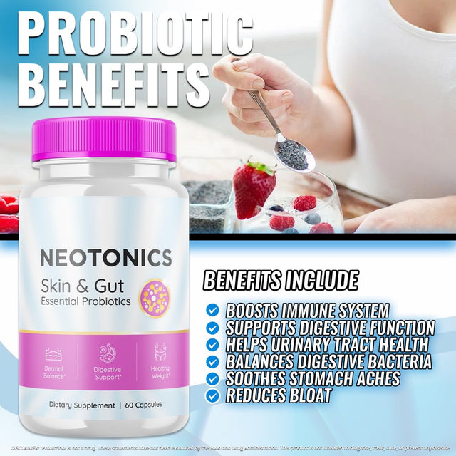 (1 Pack) Neotonics - Dietary Supplement for Digestion and Healthy Gut - Pills for Immune System, Digestive Function, Healthy Stomach, Reduces Bloat - 60 Capsules