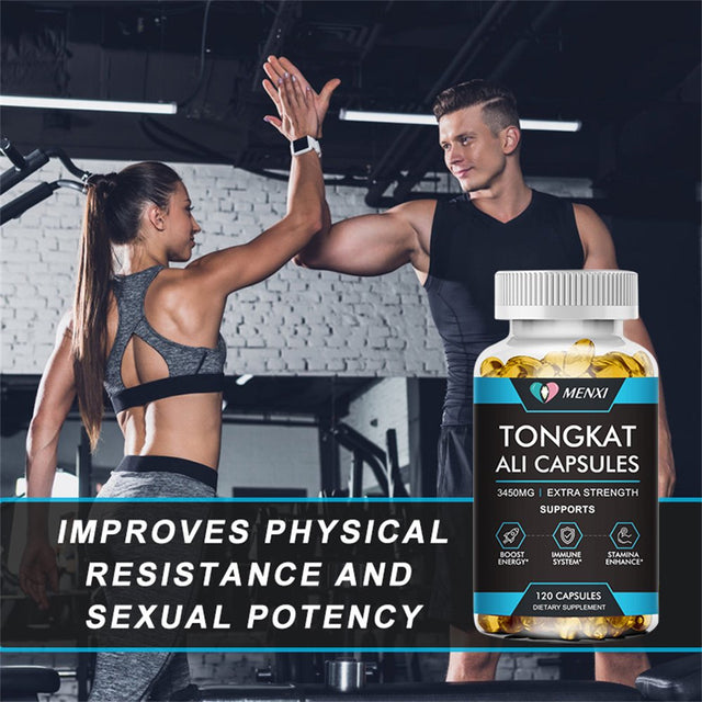 Menxi Ultra Tongkat Ali Extract Capsules 3450Mg Maximum Strength - Increase Energy Build Muscle - 120 Capsules (60 Days Supply)