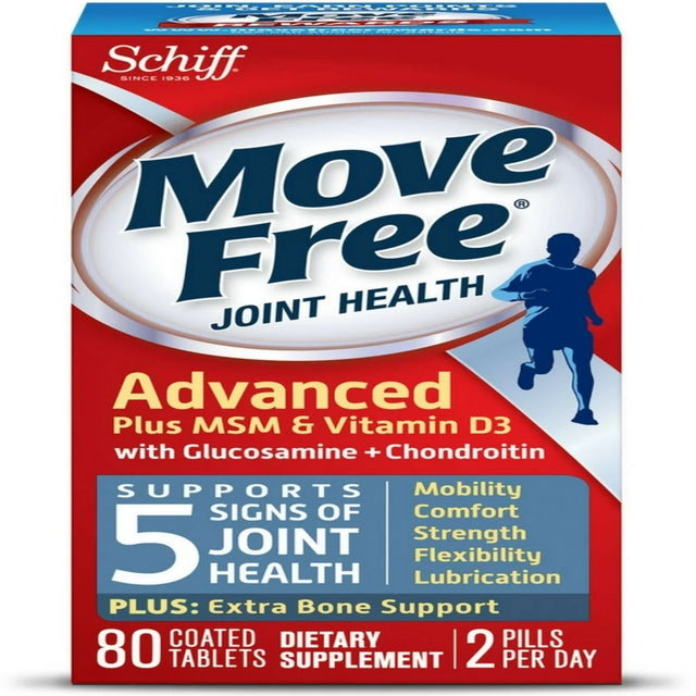 3 Pack - Move Free Advanced plus MSM and Vitamin D3 Joint Health Supplement with Glucosamine and Chondroitin 80 Ct