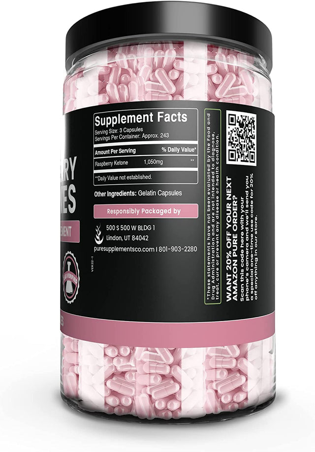 Pure Original Ingredients Raspberry Ketone (730 Capsules) No Magnesium or Rice Fillers, Always Pure, Lab Verified