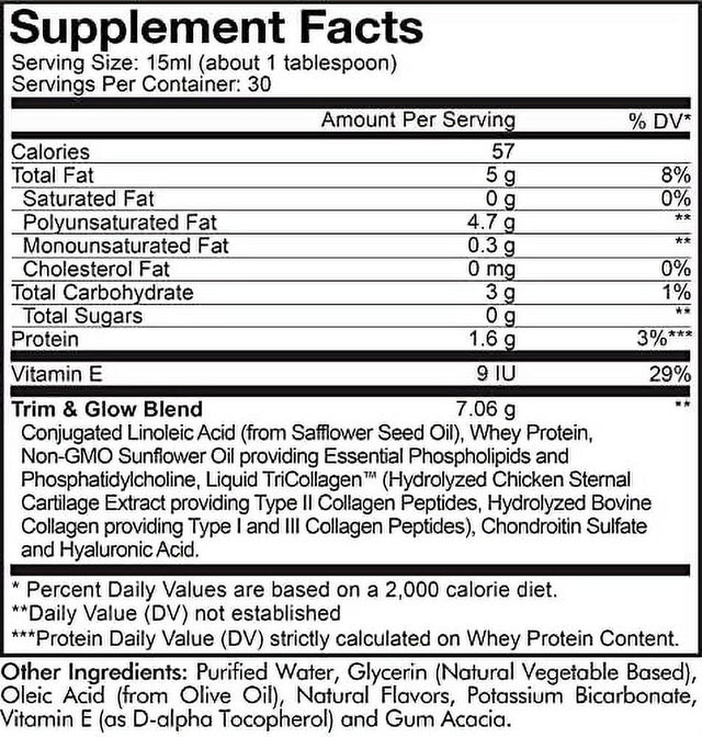 Codeage Liquid Collagen Supplement Chocolate Flavor, Beauty Trim & Glow Liposomal Collagen Peptides, CLA Conjugated Linoleic Acid, Hyaluronic Acid, Vitamin E, Hydrolyzed, Non-Gmo, 15.22 Fl Oz