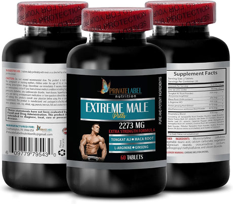 Libido Increase - Extreme Male Pills 2185 Mg - Extra Strength Formula - Tribulus Supplements for Men, Male Enhancement Vitamins, Stamina Pills for Men Sex, Energy Supplements for Men, 1B 60 Tablets