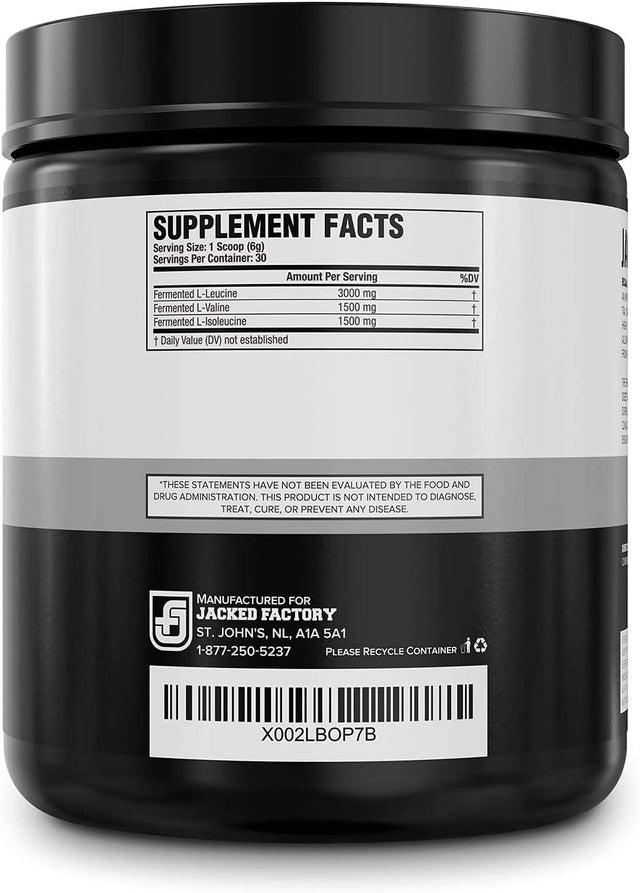 Jacked Factory Creatine Monohydrate 85Sv, BCAA Powder 30Sv, L-Glutamine Powder 100Sv - Unflavored