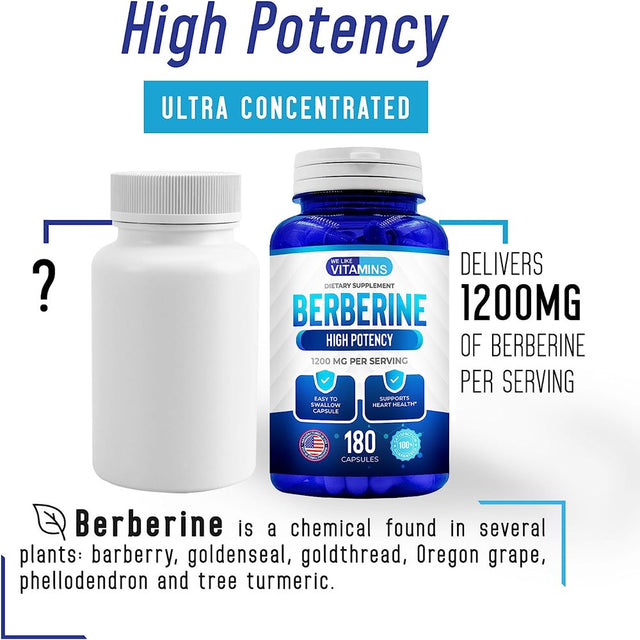 We like Vitamins Berberine HCI 1200 Mg Supplement Blood Sugar Heart Health 180 Capsules