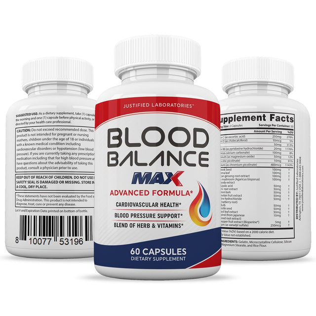 (3 Pack) Blood Balance Max Advanced Formula 1295MG 180 Capsules