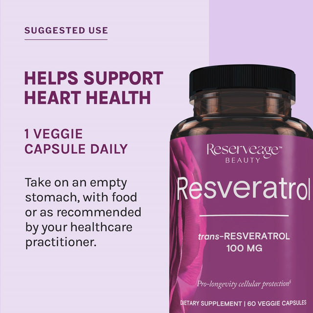 Reserveage Nutrition - Resveratrol 100 Mg. - 60 Vegetarian Capsules