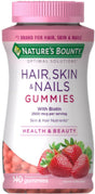 Nature'S Bounty Hair, Skin, and Nails with Biotin Optimal Solutions, Multivitamin Supplement, Strawberry Gummies, 2500 Mcg, 140 Ct (Pack of 6)