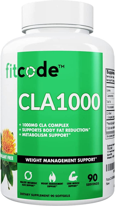 CLA1000 Conjugated Linoleic Acid, Soft Gel, Stimulant Free Weight Loss Supplement (90 Servings)