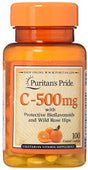 Puritan'S Pride Vitamin C-500 Mg with Bioflavonoids & Rose Hips Taplets, 100 Count